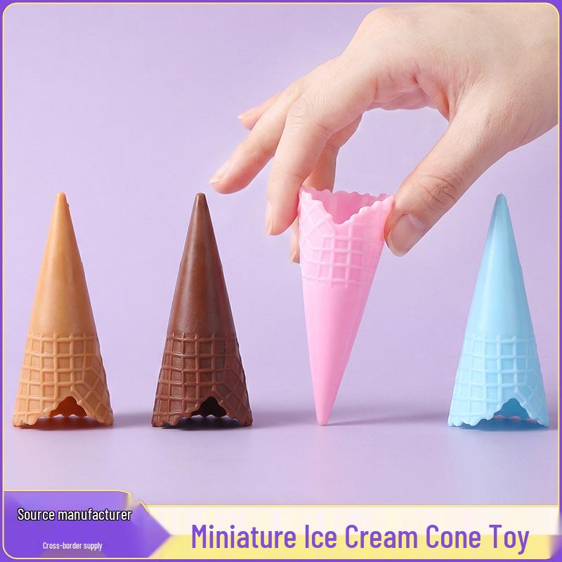 

DIY Simulation Ice Cream Waffle Cone Pendant for Decoration and Handmade Projects Dark Coffee No Paper Holder