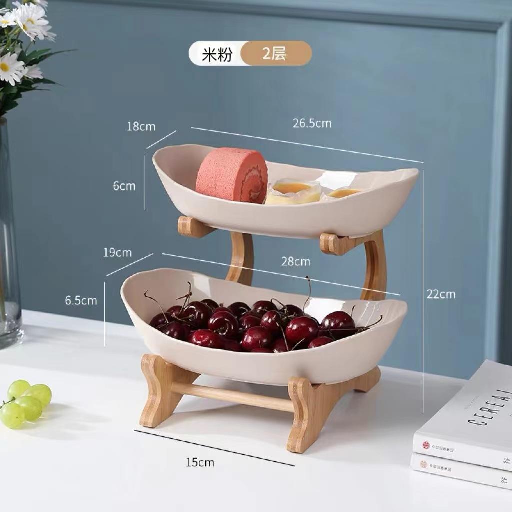 Fruit Plate Household Living Room Coffee Table Light Luxury Plastic Tray Storage Fruit Dessert Table Snack Display Rack