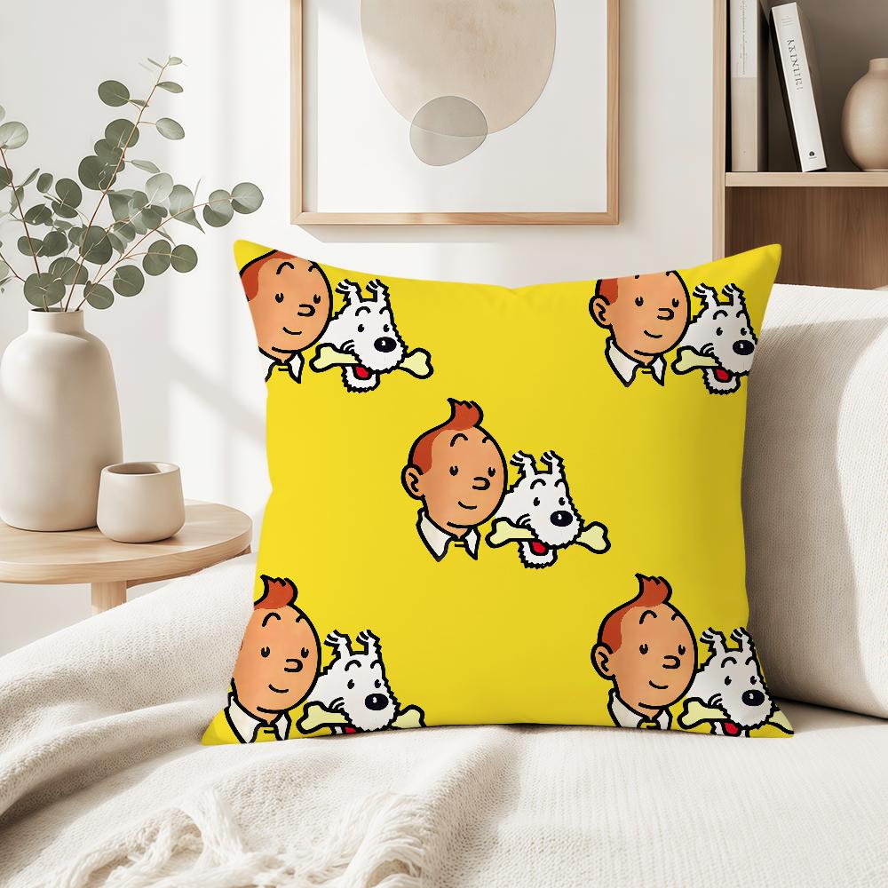 art dog comic soft pillowcase cute t-t-T-Tin-tinES-S-S fun Sofa Home S-S-SnowyS Living Room Decor bed hogar pillowcover gift