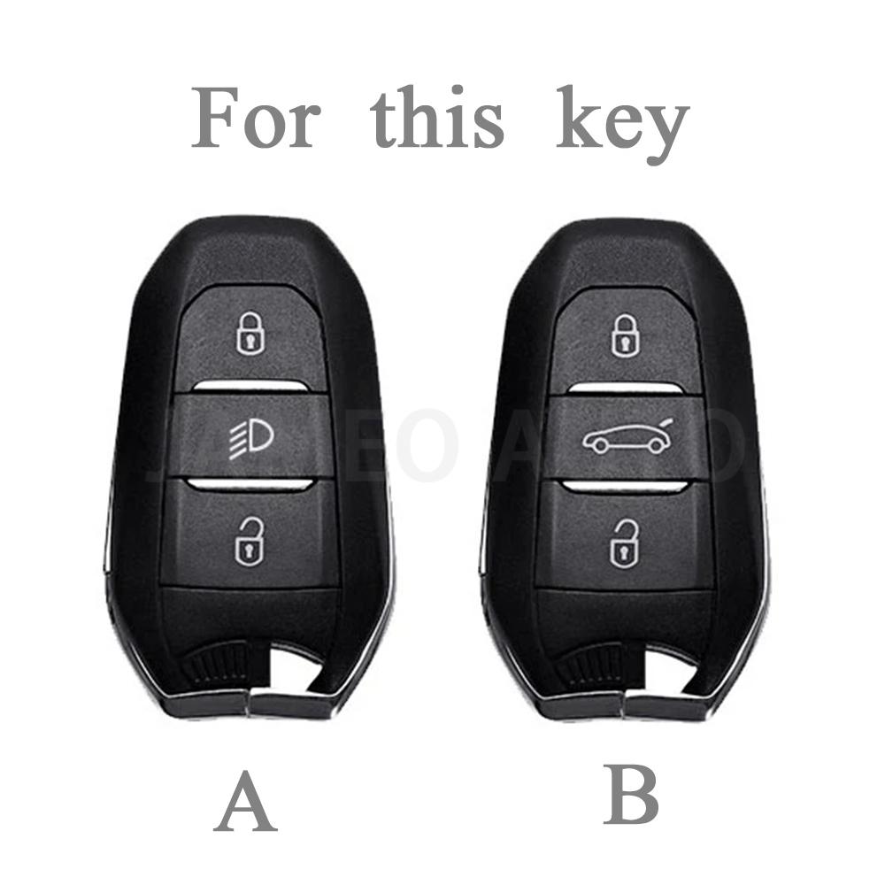 Transparent Tpu Car Key Case For Peugeot 208 308 T9 508 2008 For Citroen C4 For Opel Corsa Crossland X Remote Key Cover Keychain