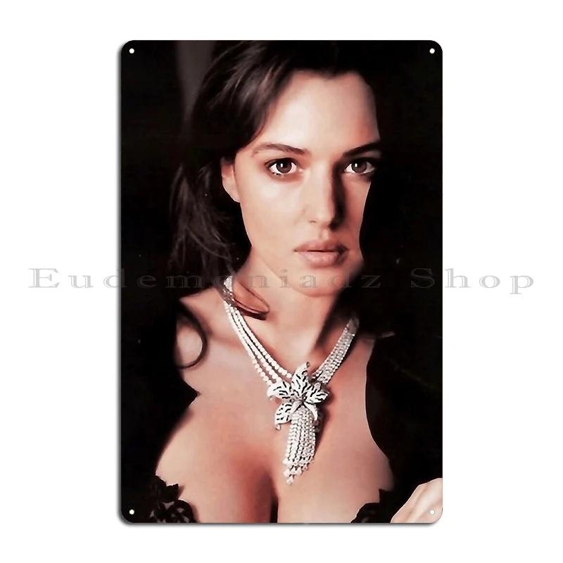 Picture of Monica Bellucci Metal Plaque create Designing Wall Decor Wall Plaque Pub Tin Sign Poster