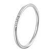 New Fashion 1mm Stainless Steel Cubic Zirconia Thin Finger Ring Fashion Zircon Zircon Wedding Ring