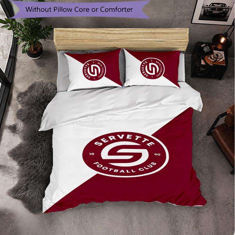 Servette FC Themed Bedding 3Pcs Duvet Cover Set Decorative Bed Linen For Teen Room Home Decoration