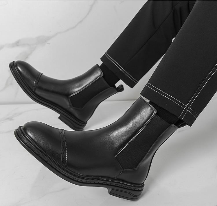 22 autumn and winter new NIU leather retro thin British style Chelsea boots short boots Martin boots leather shoes
