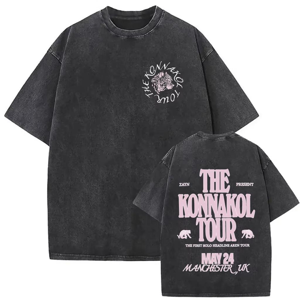 2026 Vintage Lavato Singer Zayn Malik KONNAKOL Musica Magliette Uomo Donna Abbigliamento Fan Casual Comfort Girocollo Manica Corta Abbigliamento Casual