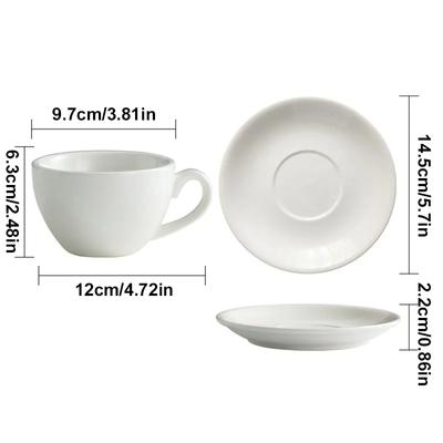Leeseph Mode Keramische Koffiekop met Schotel Set, Europese Moderne Espresso Set voor Latte, Mocha, Cappuccino Barista Art