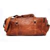 Men's Duffel New Vintage Luggage Brown Bag Leather Goat Gym Travel Genuine