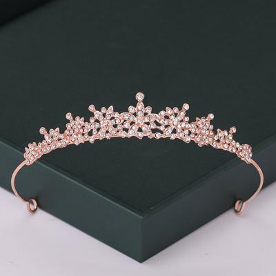 Trendy Rose Gold Color Tiaras And Crowns Pearl Crystal Princess Diadems  Sale Queen Wedding Bridal Hair Accessories Headpiece