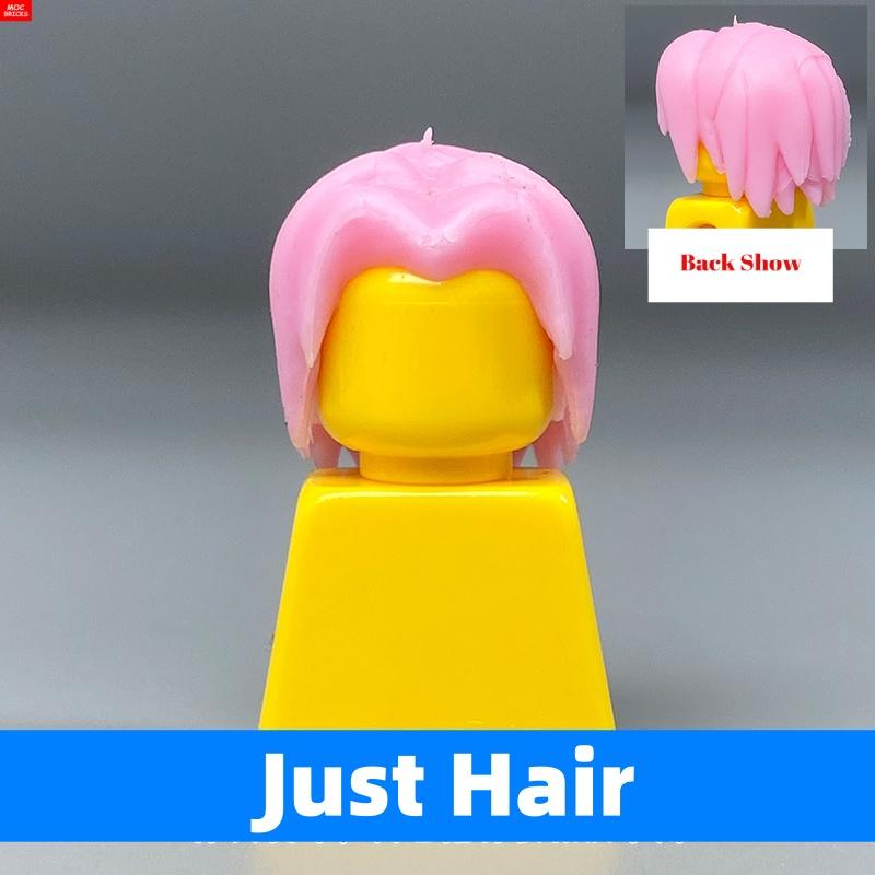 Non-Toxic 10Pcs Moc Bricks Female Male Children Mustache Grandpa Hairs Helmet Action Figure Assembled Building Blocks Plastic Toys