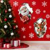 Reusable Wall Sticker Christmas Realistic Self-Adhesive Santa Decal 3D Visual Effect Cartoon Elk for Walls Home Living Room Playroom Decor Winter