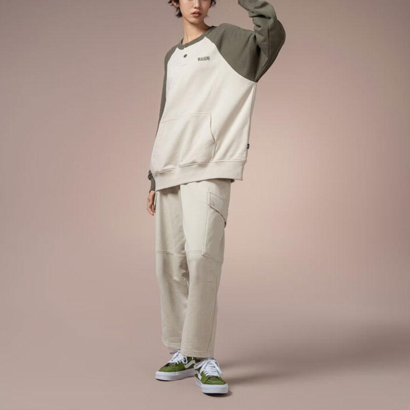 Vans American Vintage Color Block Loose Pullover Sweatshirt Unisex sweatshirt Oatmeal VN000FBP2N1