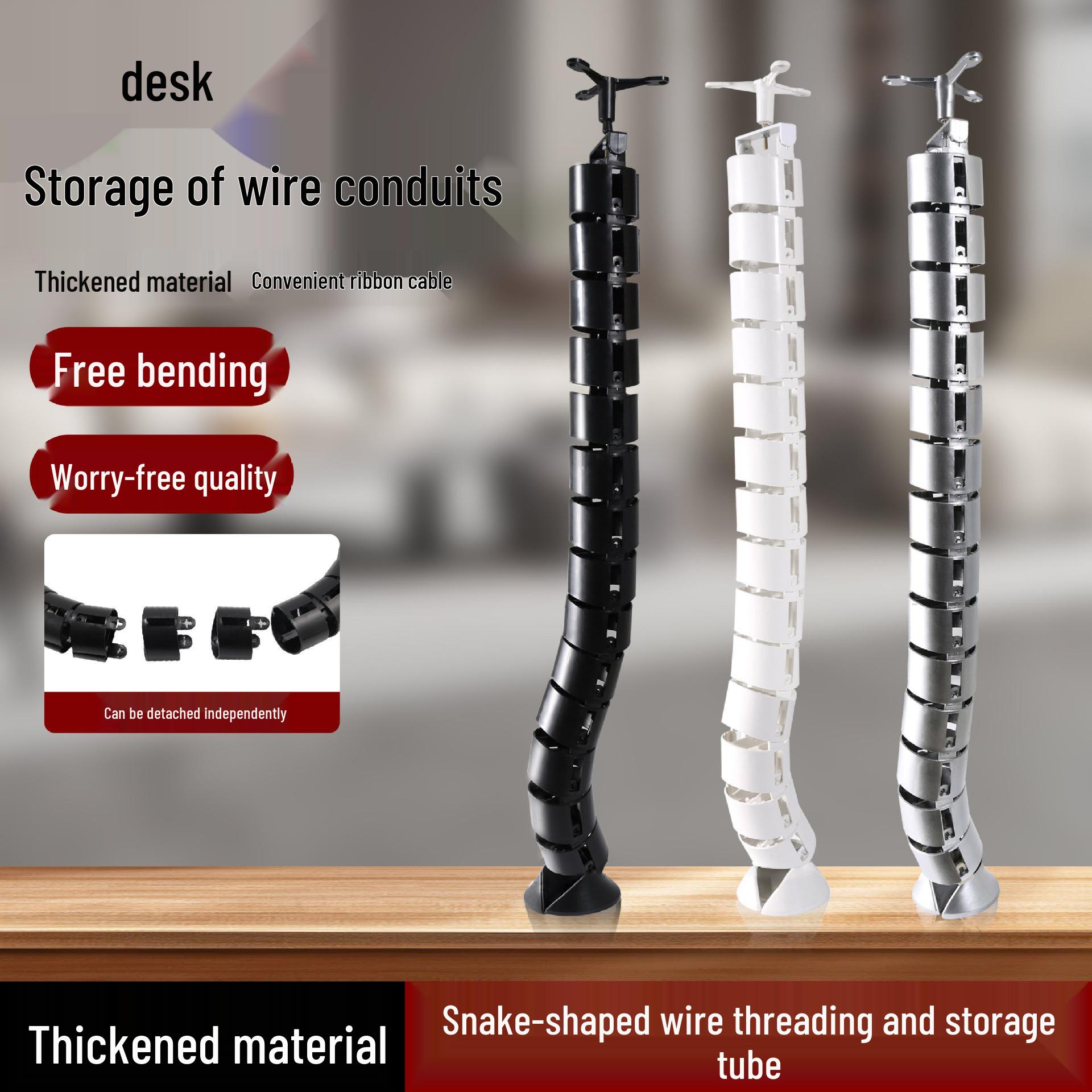 Snake-shaped Cable Management Tube for Office Desk and Conference Table Medium
