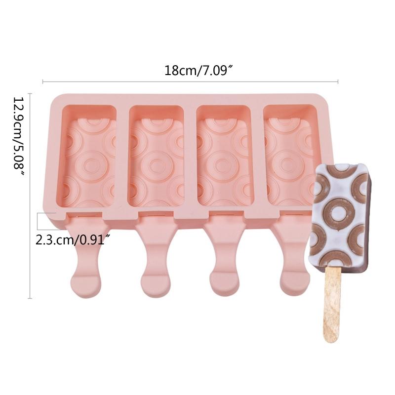 Ices Stick Ices Cream Mold Tray Ices Cubes Making Tool Circle Pattern Silicone Popsicles Mold Baby Food Ices Maker