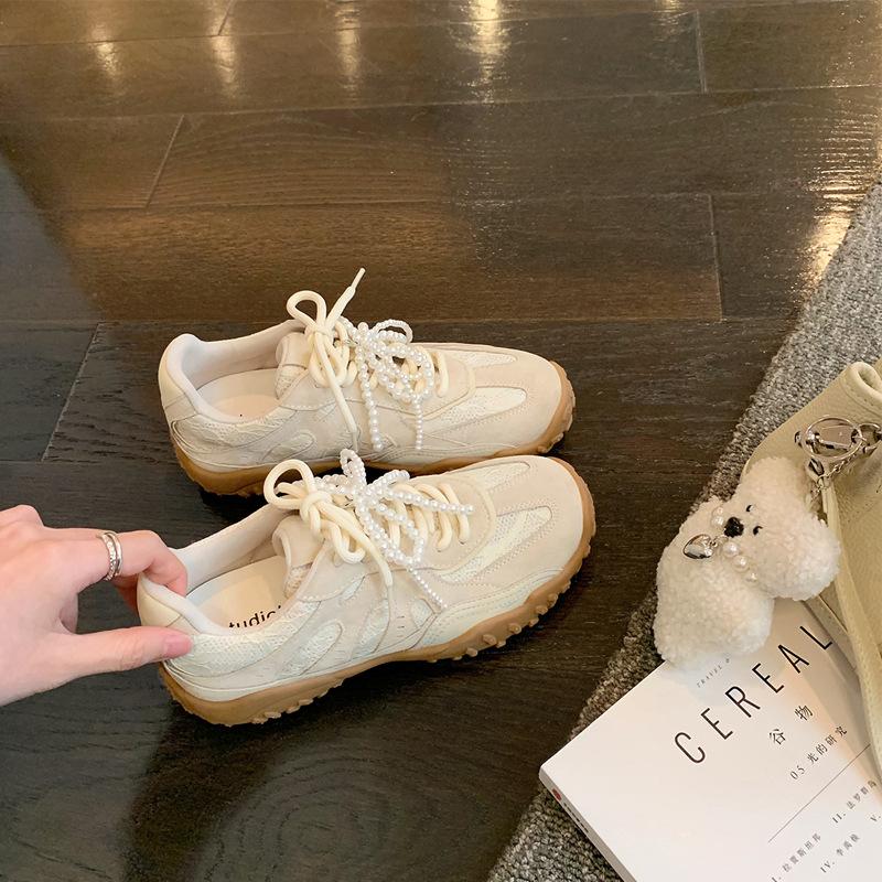 

Grape mother has the same style, ballet style heightening Forrest Gump shoes, dad shoes, German training shoes, white shoes, large size women s sh 43 бежевый