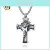 Vintage Stainless Steel Portrait Cross Necklace Pendant From Cross-border Bestselling Source Factory Retro Style Jewelry