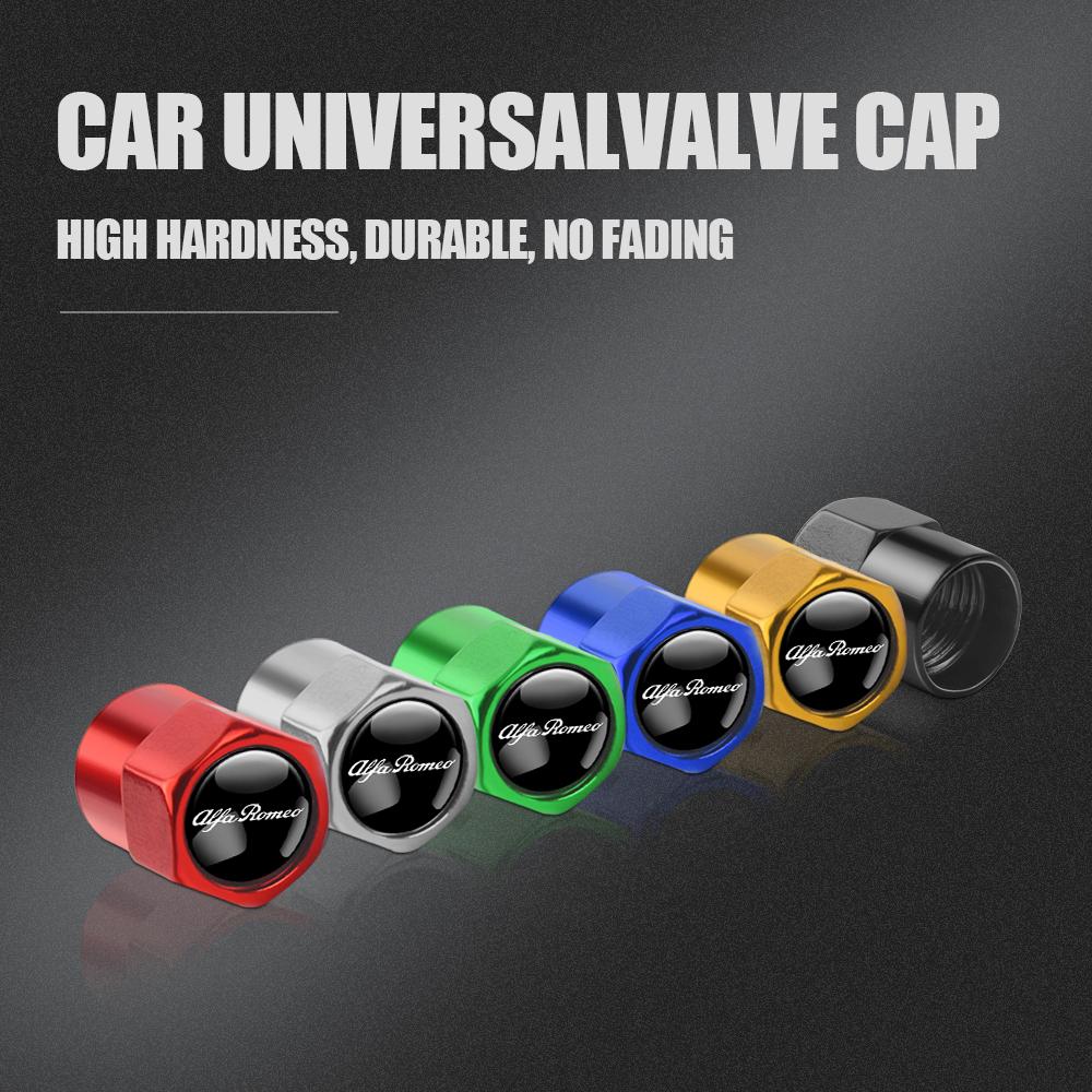 4pcs 3D Metal Wheel Tire Valve Stem Caps Cover Auto Accessories For Alfa Romeo 159 156 Mito Giulia Stelvio Giulietta Tonale TZ3 tfc123