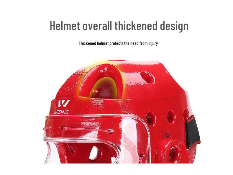 Jiuri Mountain Sports Karate & Taekwondo Helmet with Face Shield - Protective Gear for Training and Sanda