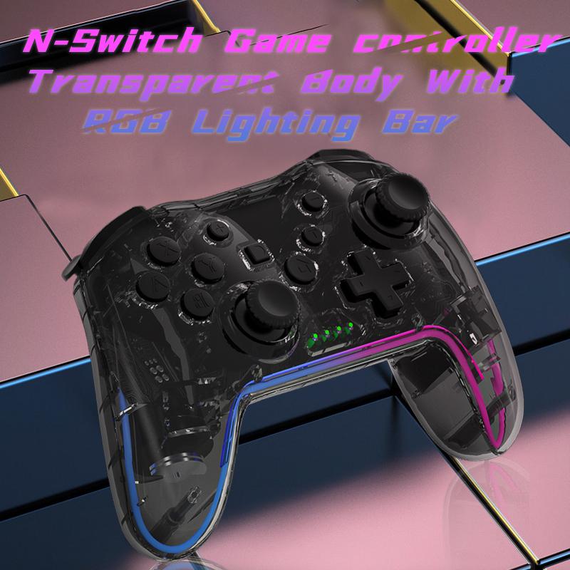 

NS015 For Nintendo Switch/PS3/PC/TV Bluetooth-compatible Gamepad GRB Light Clear Dual Vibration Game Controller E