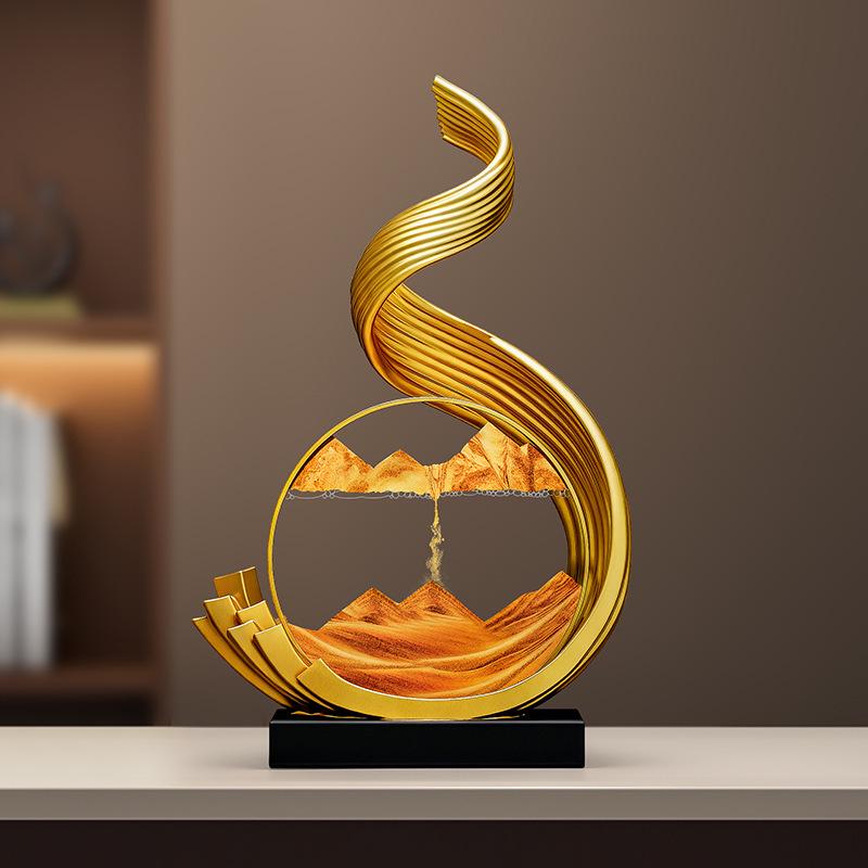Elegant Flowing Sand Painting Ornament - High-End Decor for Living Room, TV Cabinet, Office, or Housewarming Gift