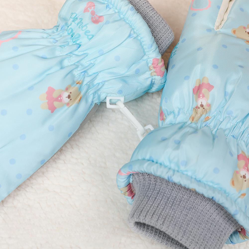 Children's Ski Gloves for Winter Boys and Girls Thickened Water-splashing Cycling Outdoor Plus Velvet Windproof Cold Warm Gloves