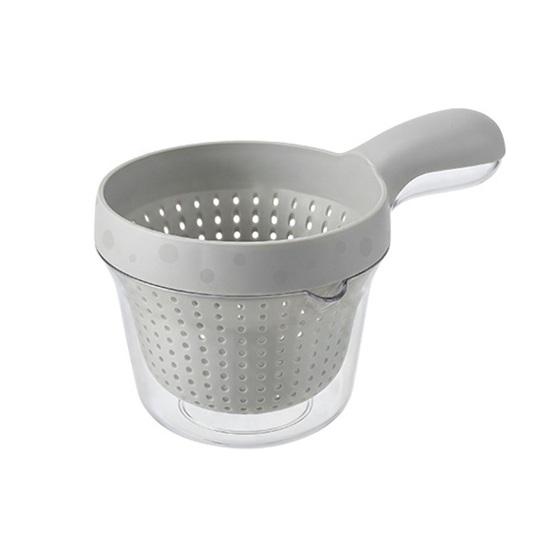 

1/2Pcs Double Layer Drain Basket with Handle 2-in-1 Strainer Storage Container Small Vegetable Fruit Mini Berry Tomato Grape Washing Colander Bowl серый