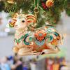 Durable Hanging Figurine 2D Acrylic Goat Christmas Ornament, Farm Animal Car Rearview Mirror Light Reflecting Ornament Charm, Auto Interior
