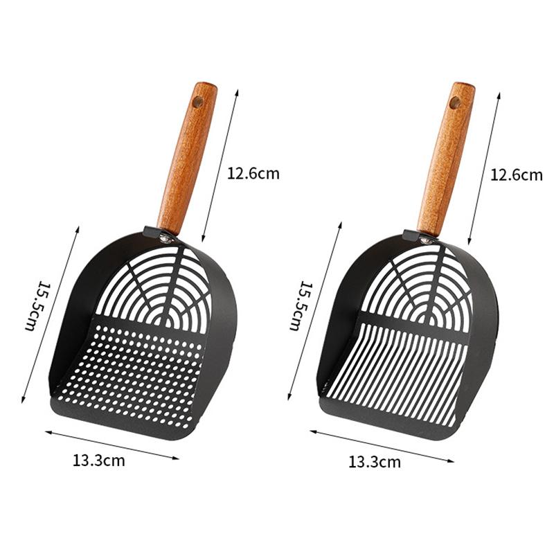 Katzenstreuschaufel aus Edelstahl Langlebige Langstiel-Katzenschaufel Stabile Maschenschaufel Streufilter Haustierreinigungswerkzeuge