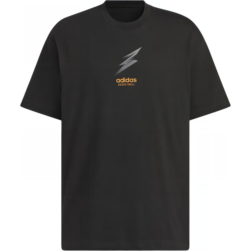 Adidas Alphabet Logo Crew Neck Casual Pullover Short Sleeve T-Shirt Men Tops Black JC6791