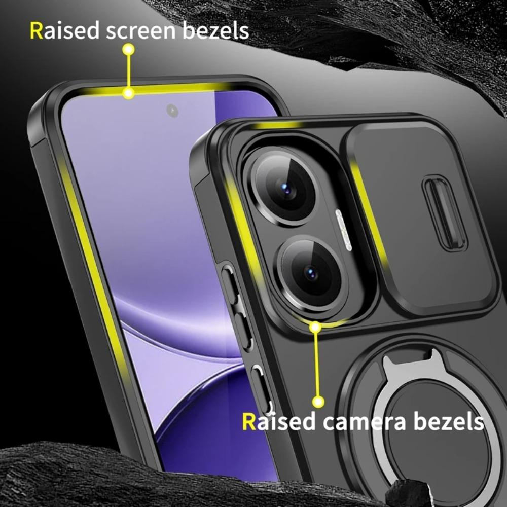 Armor Magnetic Holder Case For Xiaomi 15T 14T Pro Poco F7 X7 X6 Pro M7 C71 C75 F7 Ultra 5G Slide Camera Protection Cover