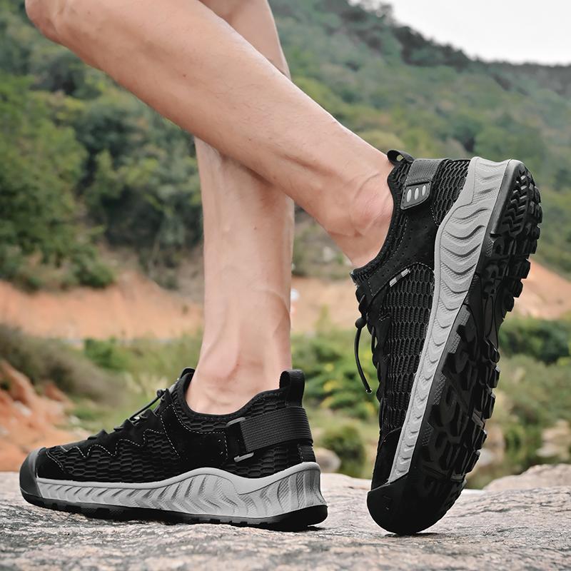 38-46 Sommer Herren Übergröße Modische Handgefertigte Mesh Atmungsaktive Outdoor Freizeitschuhe Wanderschuhe Sportschuhe