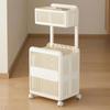 Slatted Laundry Storage Basket with Divider Standing Folding Two-Tier