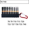 10 Piece Magnetic Allen Wrenches Kit T8 Steel Tool With Corrosion Proof Coating For Mechanical Equipment Maintenance