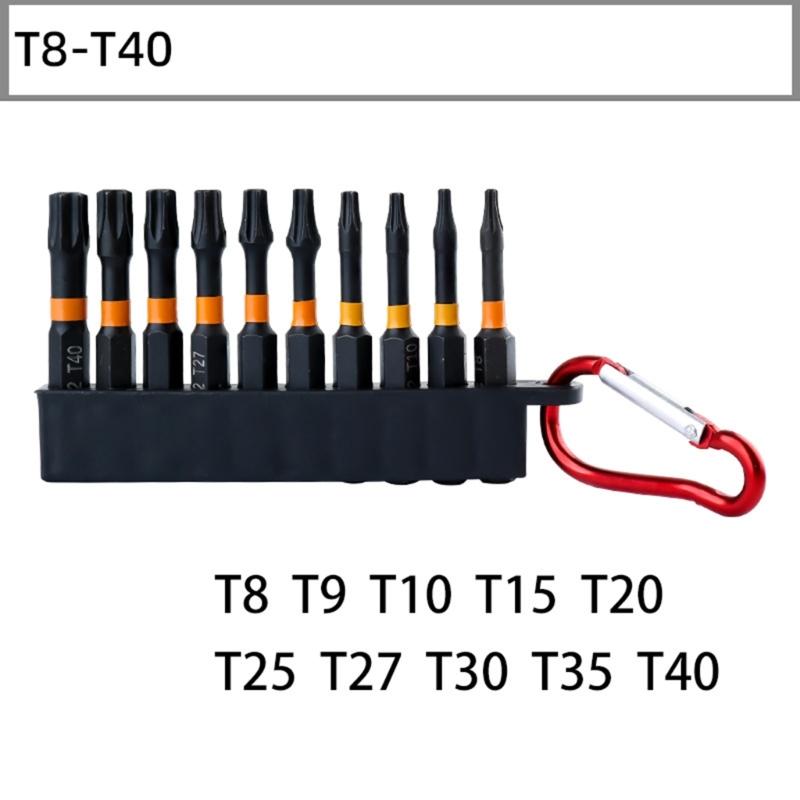 10 Piece Magnetic Allen Wrenches Kit T8 Steel Tool With Corrosion Proof Coating For Mechanical Equipment Maintenance