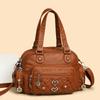 Women's Soft Leather Shoulder Bag Large Capacity Lightweight Crossbody Bag Mother Bag