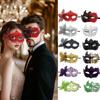 Elegancka Czarna Malowana Maska Półtwarzy na Halloweenową Maskaradę – Edycja Męska dla Par