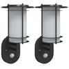 VidaXL Appliques murales d'extérieur et capteurs 2pcs acier inoxydable, éclairage mural d'extérieur, lampe murale de jardin, 4006291