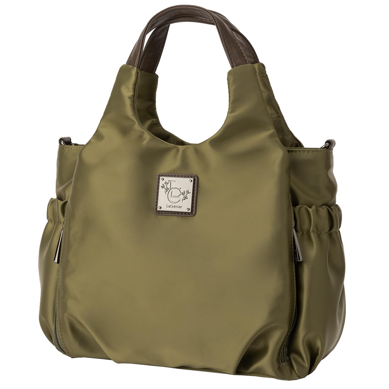 

Luminous shoulder for large water shoulder khaki [VIVID HORN] [La Creviar] 2-way handbag, bag, handbag, women, nylon, lightweight, capacity,