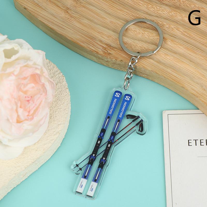 

Double Sided Ski Snowboard Keychain,Winter Sports Keyring Gift for Ski Enthusiasts,,Ski Trip Souvenir Backpack Charm G