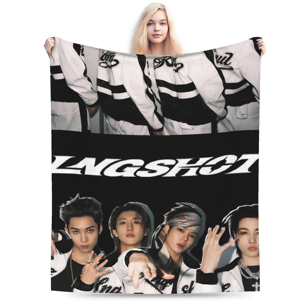 Super Soft Kpop Group Lngshot Throw Blanket Premium Flannel Fleece Lightweight Bed Blanket Super Cozy Blankets All Season Use