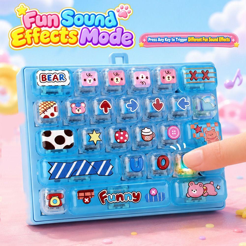 Transparent Dual-Tone Mini Keyboard Pendant 26-Key Keyboard Keychain Bag Accessory
