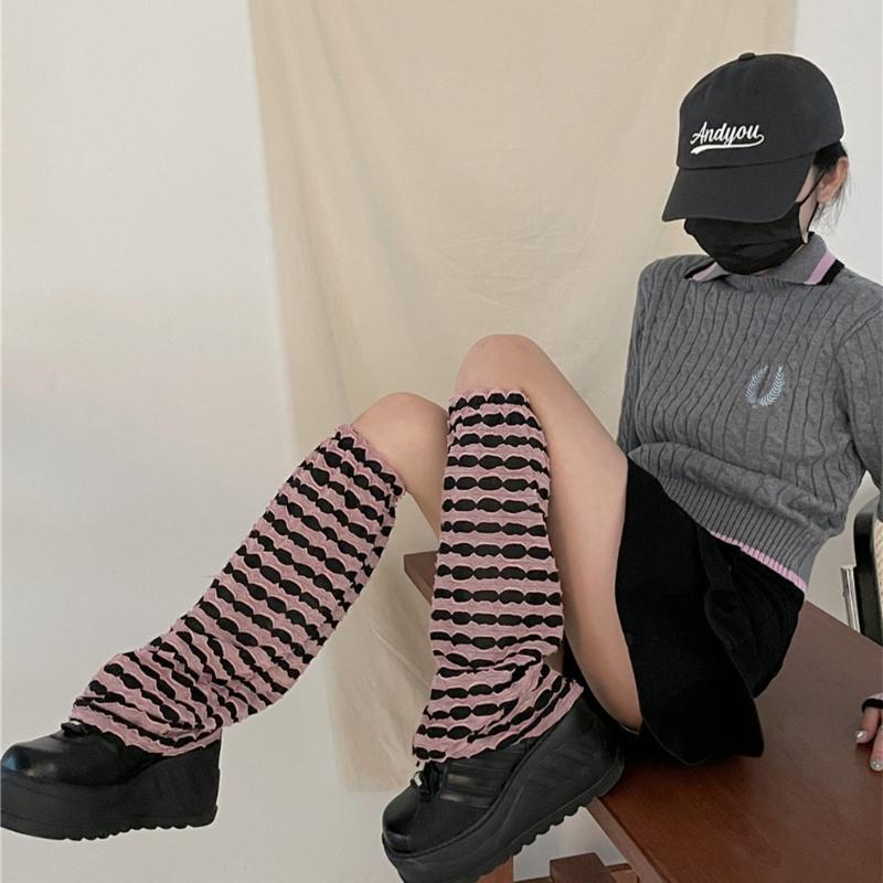 Campus Style Leg Warmers Gothic Ruffle Long Socks Leggings Gaiters Autumn Winter Flare Cuffs Ankle Heaps Socks