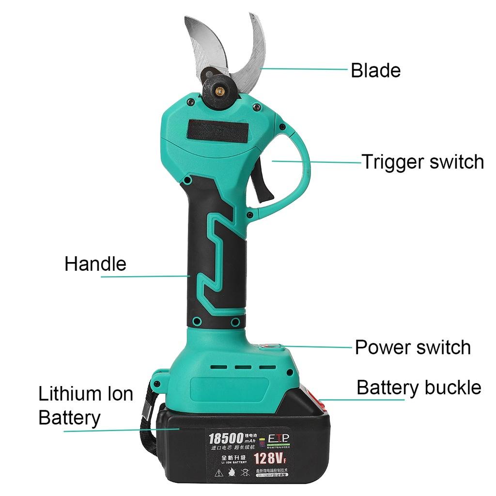 128VF Cordless Electric Pruner Pruning Shear Efficient Fruit Tree Bonsai Pruning Branches Cutter Landscaping