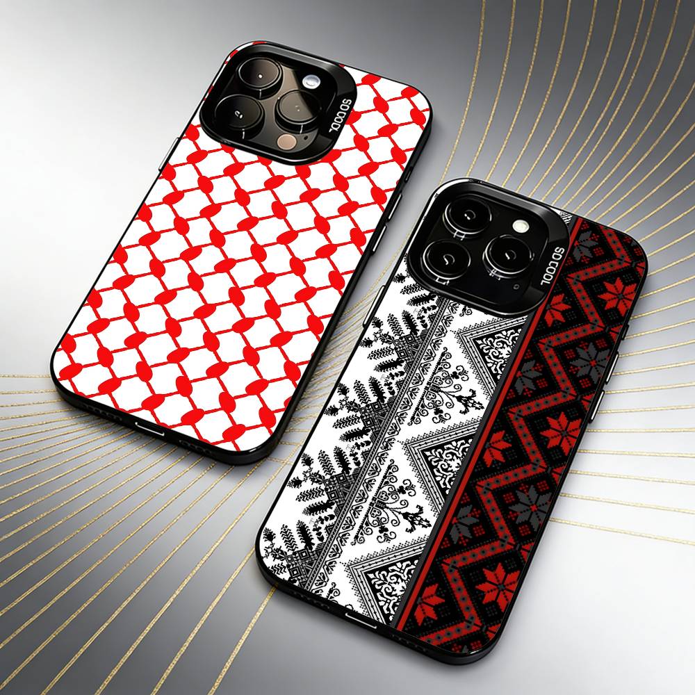 P-Palestinian HattA Head-Band Pattern Phone Case For iPhone 16 17 15 14 12 13 Pro Max Black Candy Matte Shockproof Cover
