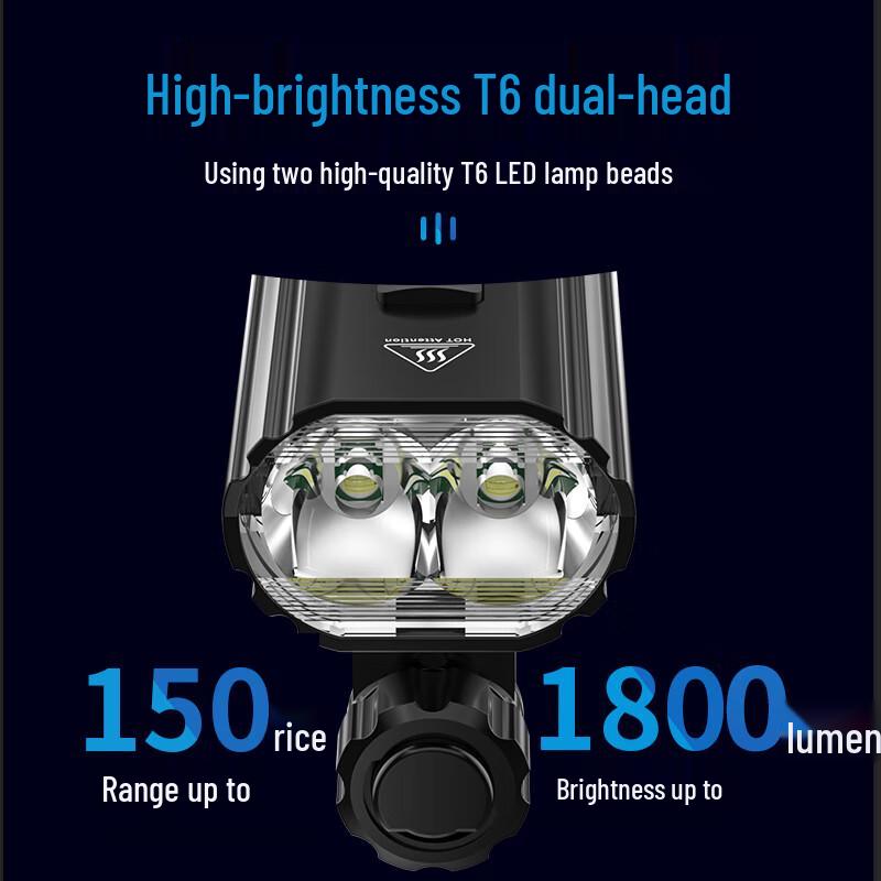 Phare de vélo rechargeable par USB SHENYU 1800 Lumens