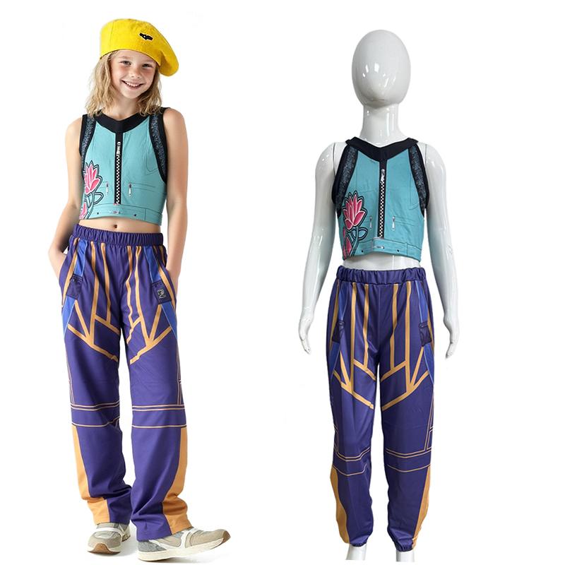 

KPop Фільм Мисливці на демонів Той самий стиль Одяг для дівчаток 2-12 років Дитячий Хелловін Косплей Вечірка Маскарад Костюм Зої Румі Міри 9-10Years (150)