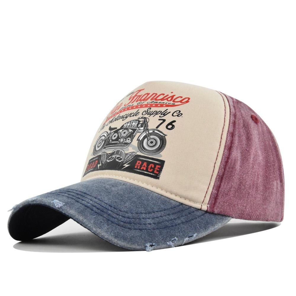 Freedom Outdoors Men's Classic Baseball Vintage Silk Screen Print Duckbill Cap Motorcycle Trucker Hat Washed Distressed Sun Hat Cm