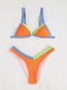 Yi Yong 2024 Seksowny Zestaw Bikini Damski z Patchworkiem w Bloki Kolorów