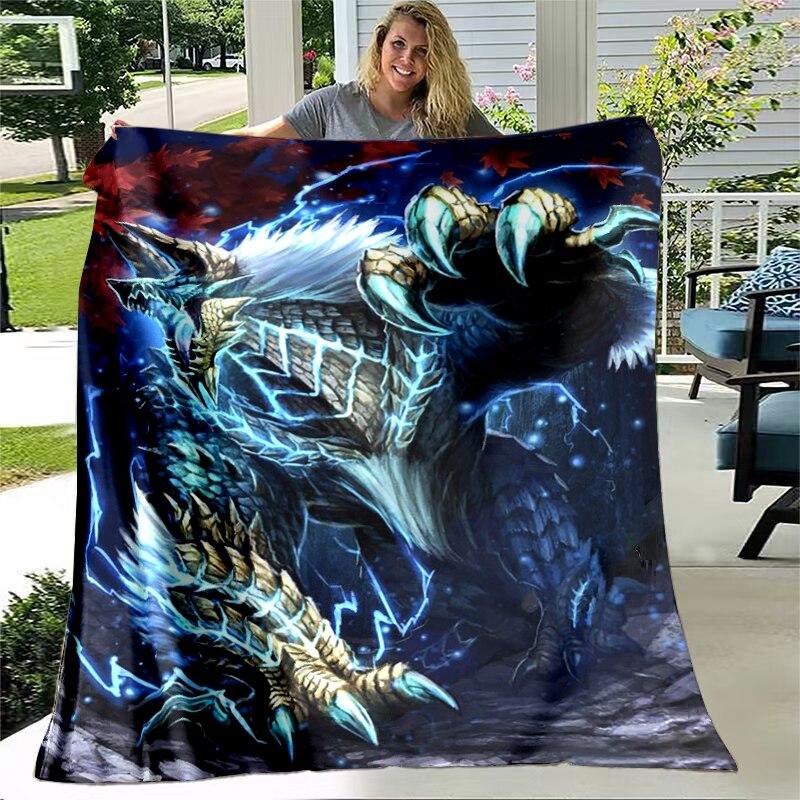 Monster Hunter Game Throw Blanket Bedspread Bed Plaid Rug Bed Covers Sofa Blanket Plaid Blanket Thermal Children'S Blankets