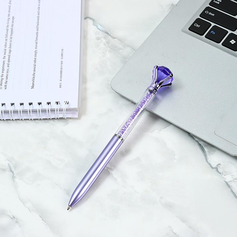 1PCS Creative Diamond Ball Pen 0.5mm Blue Ballpoint Pen