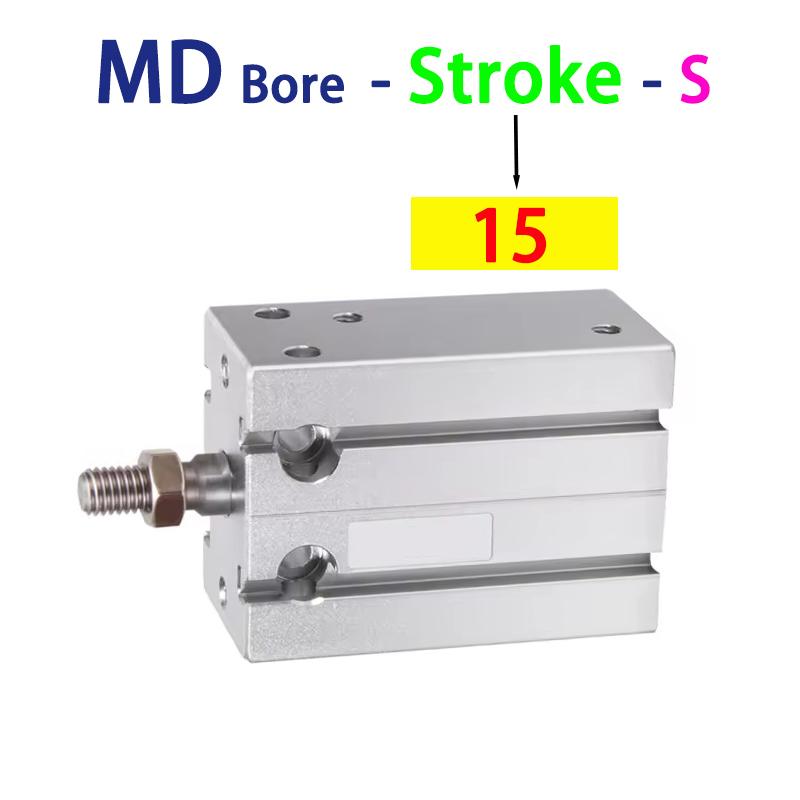 Cylinder Aluminum Alloy MD10/16/20/25/32X5*10X15X20X25X30X40X50X60S MD Free Installation Small Multi Position Fixed Pneumatic